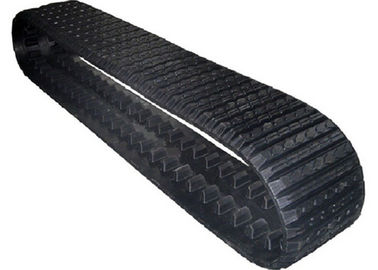 Black Color Heavy Equipment Rubber Tracks , Anti Corrosion CAT Rubber Tracks