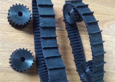 Black Robot Rubber Tracks lawn mover rubber tracks 40mm *9.3mm*66 with nature strong fiber for small prototype Machinery