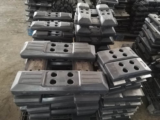 500mm Wide 171 Pitch Chain On Black Excavator Rubber And Steel Rubber Pads